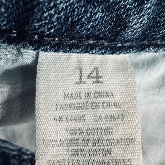 American Eagle Denim Mini Skirt 14 (37x12.5) Blue Distressed Button Cotton Women - Picture 5 of 10